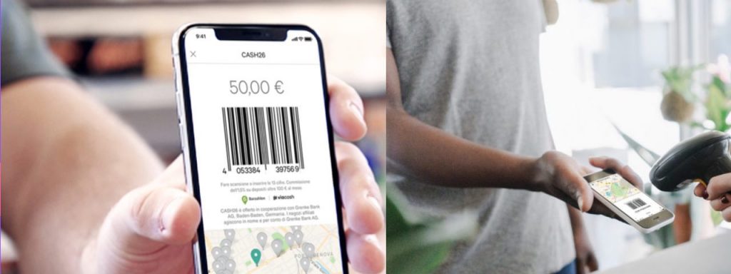 Versa e preleva contante con CASH26